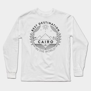 Cairo Minimal Badge Design Long Sleeve T-Shirt